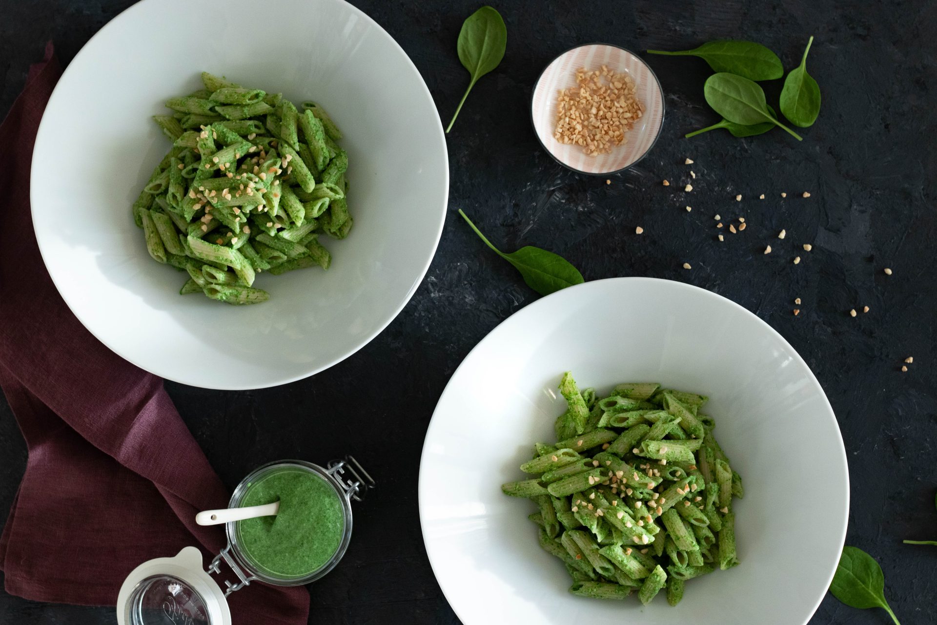 Nudeln Mit Spinat Frischk Se Pesto Sugarfree Naturally